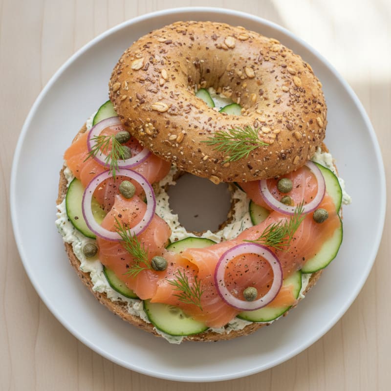 Smoked Salmon Bagel with Dill Cream Cheese