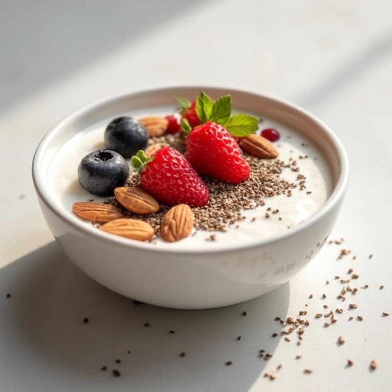 Creamy Greek Yogurt Protein Bowl with Berries and Almonds