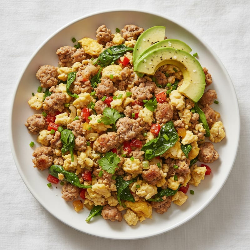 Sausage and Egg Scramble with Herbs