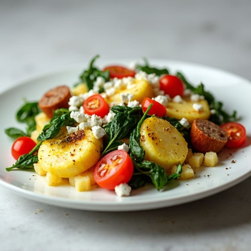 Egg White Scramble with Turkey Sausage and Spinach