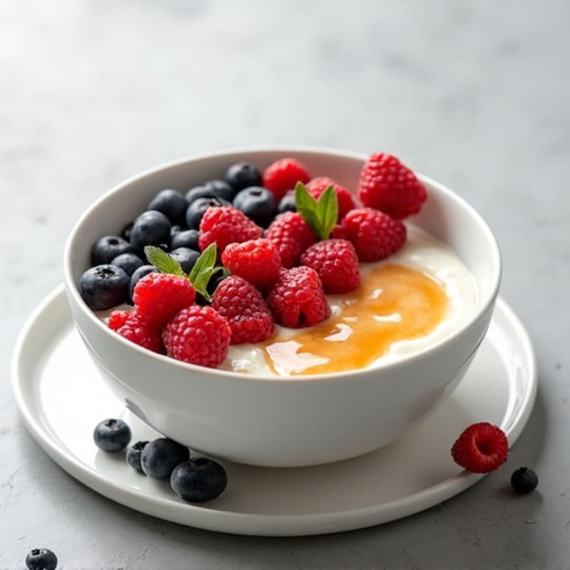 Greek Yogurt Protein Bowl with Mixed Berries and Almond Butter