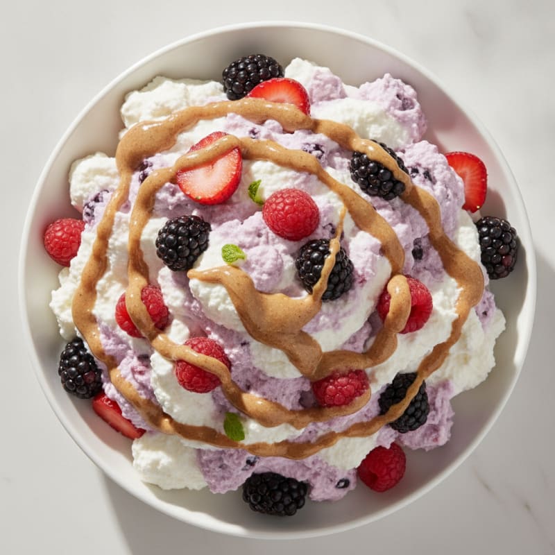 Greek Yogurt Protein Mousse with Mixed Berries