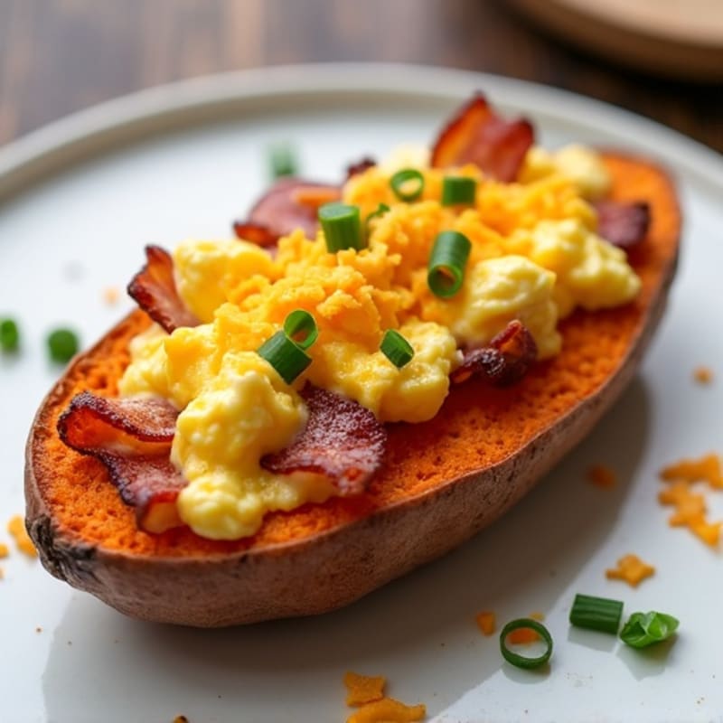Crispy Bacon-Loaded Sweet Potato Boats