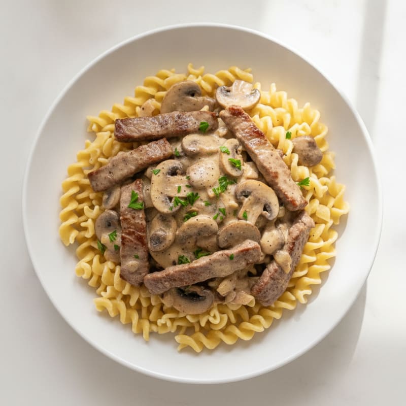 Beef Stroganoff with Egg Noodles