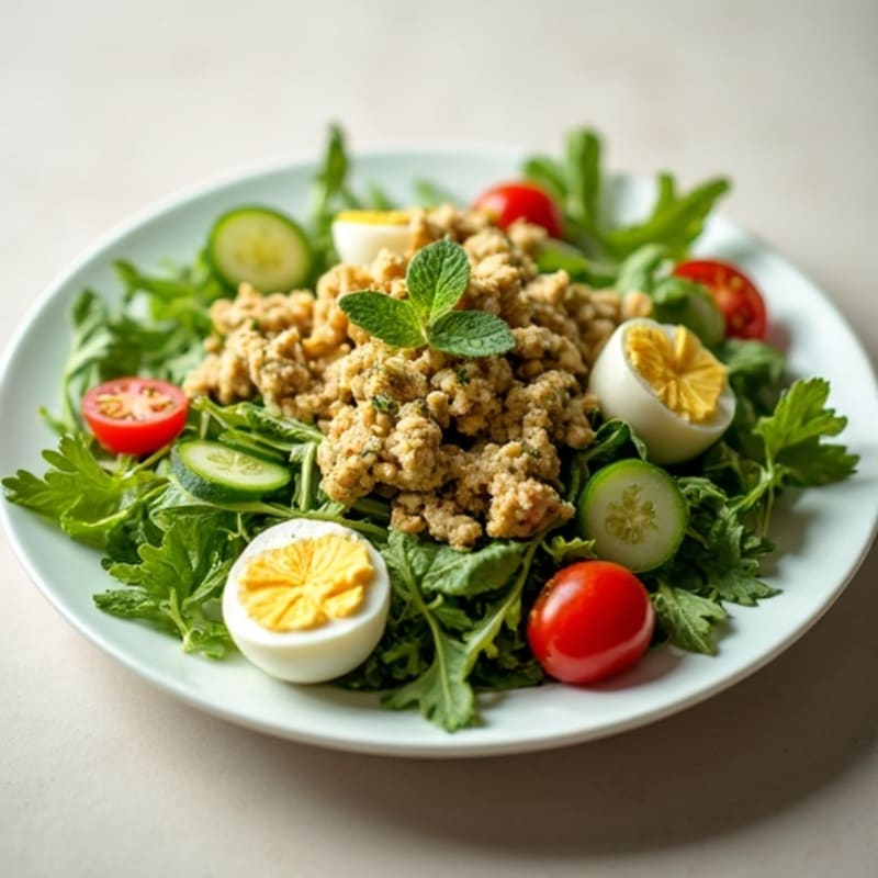 Tuna Pesto Salad with Crisp Greens