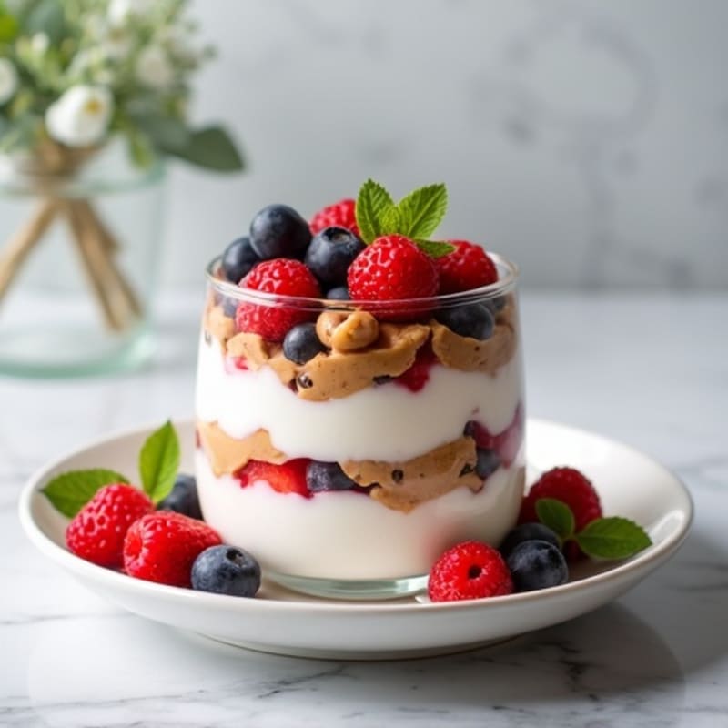 Greek Yogurt Protein Parfait with Almond Butter and Berries