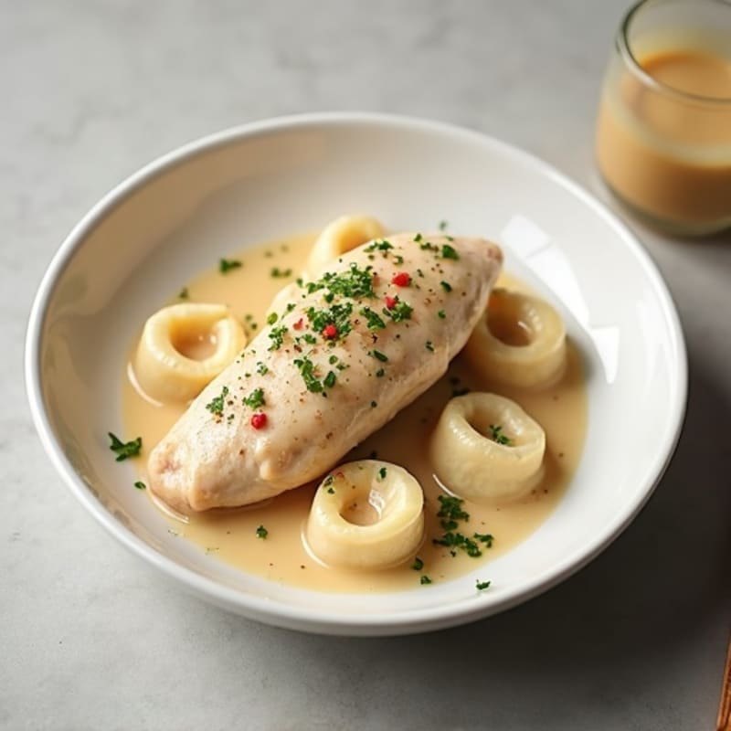 Healthy Creamy Chicken and Fluffy Dumplings