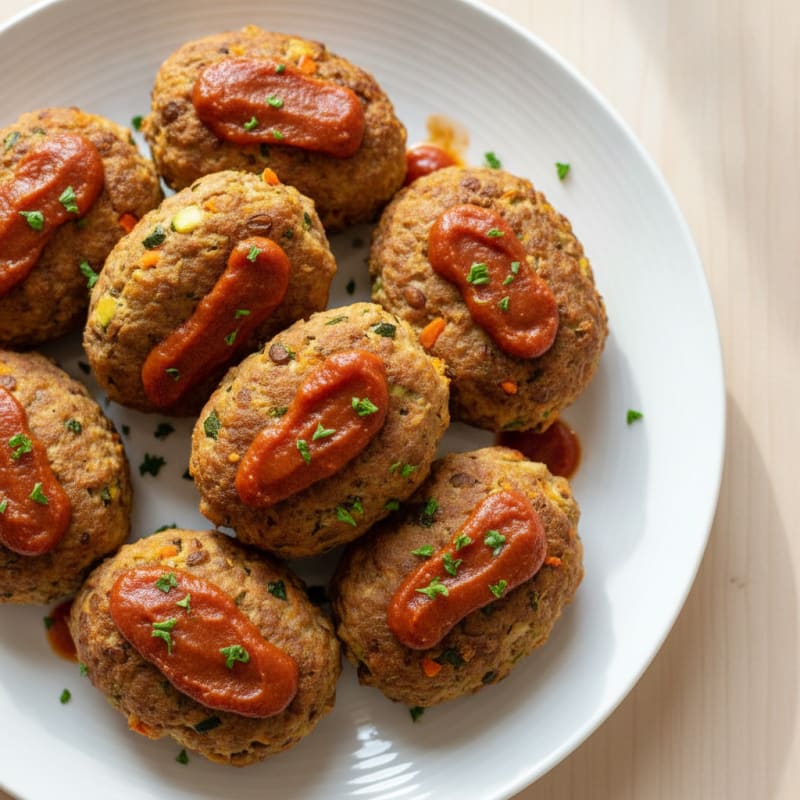 Turkey and Lentil Mini Meatloaves with Hidden Veggies