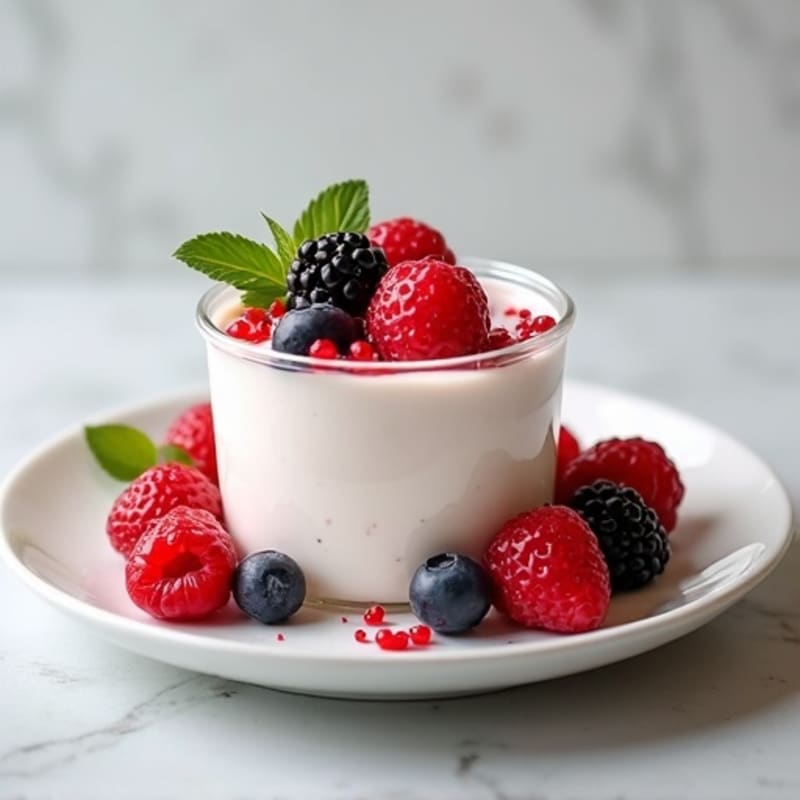 Greek Yogurt Protein Mousse with Mixed Berries