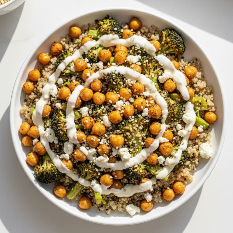 Roasted Vegetable and Chickpea Grain Bowl