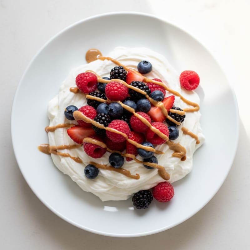 Silky Greek Yogurt Protein Mousse with Mixed Berries