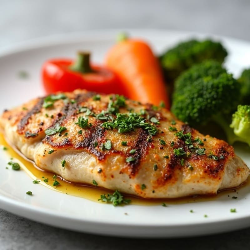 Herb-Crusted Pan Seared Chicken with Roasted Vegetables