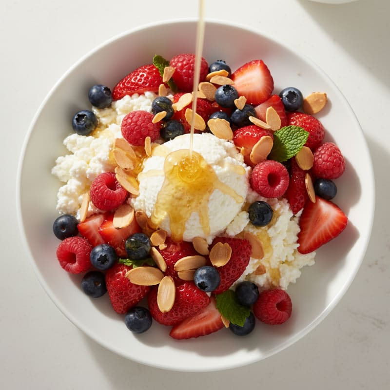 Cottage Cheese Berry Bowl with Toasted Almonds