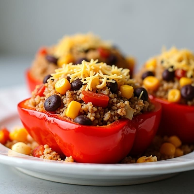 Roasted Zesty Quinoa Stuffed Peppers