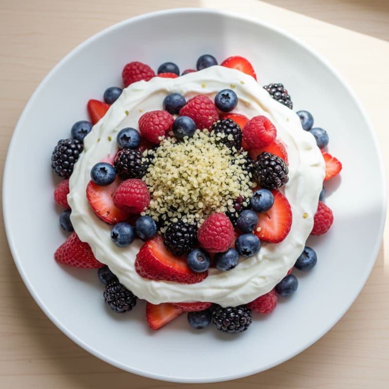 Greek Yogurt Protein Parfait with Mixed Berries