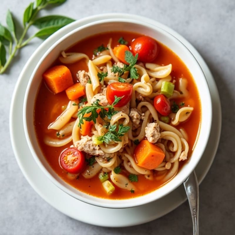 Hearty Chicken and Tomato Noodle Soup