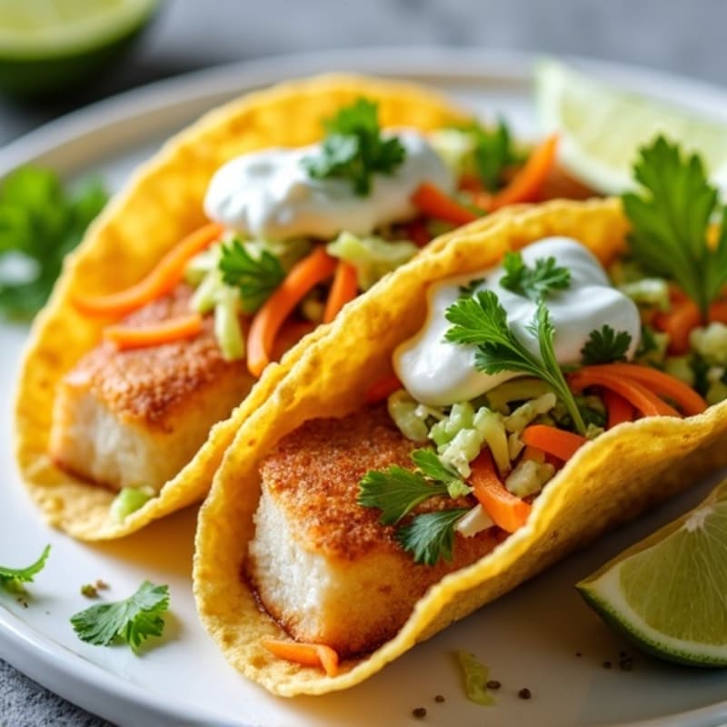 Crispy Baked Fish Tacos with Fresh Slaw