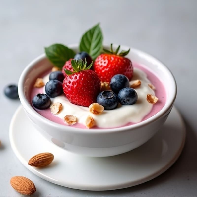 Silky Greek Yogurt Bowl with Protein Powder and Fresh Berries