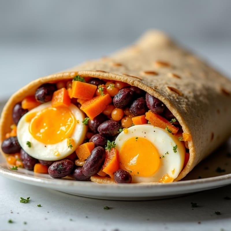 Protein-Packed Sweet Potato Black Bean Breakfast Burrito