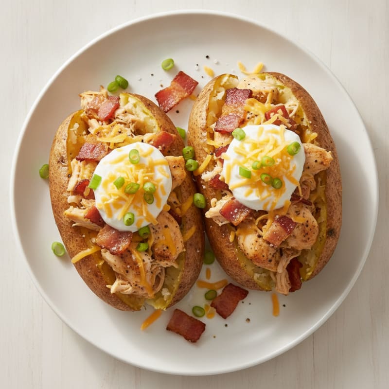 Hearty Loaded Baked Potatoes with Bacon