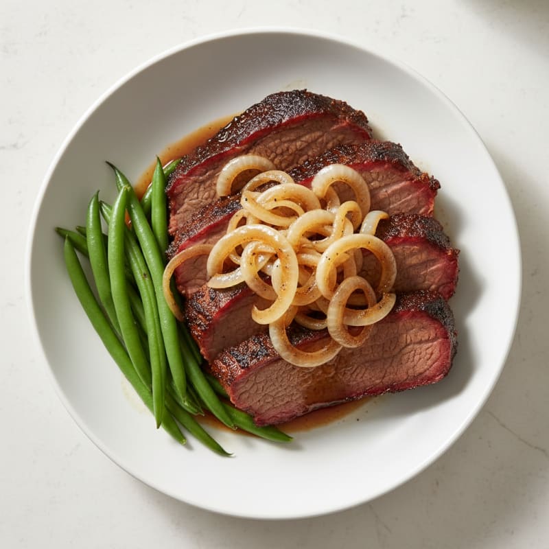 Smoky Texas Brisket with Caramelized Onions