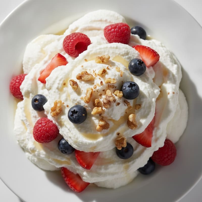 Greek Yogurt Protein Mousse with Mixed Berries