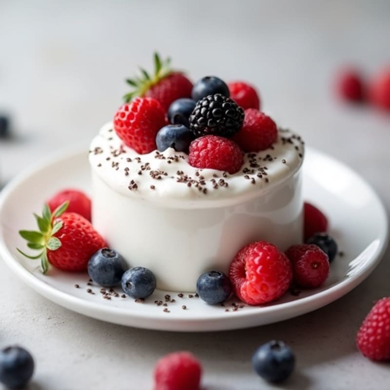 Silky Greek Yogurt Protein Mousse with Mixed Berries