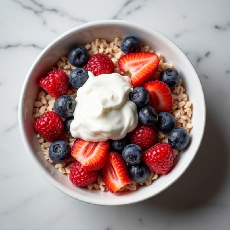 Protein-Packed Berry Oatmeal with Whipped Egg Whites