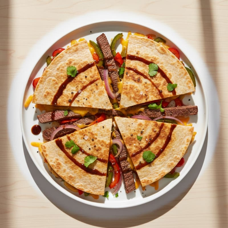 Pan-Seared Steak and Pepper Quesadillas