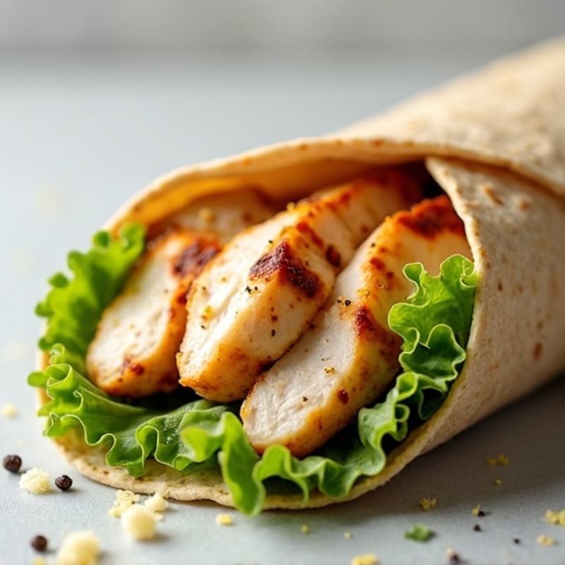 Grilled Chicken Caesar Wrap with Crisp Romaine