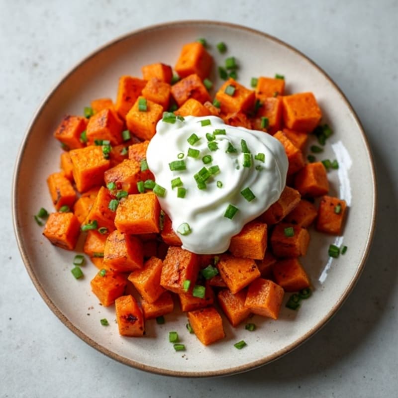 Crispy-Skinned Sweet Potato with Greek Yogurt and Chives