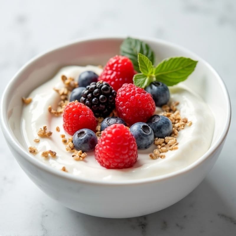 Greek Yogurt with Hemp Seeds and Mixed Berries