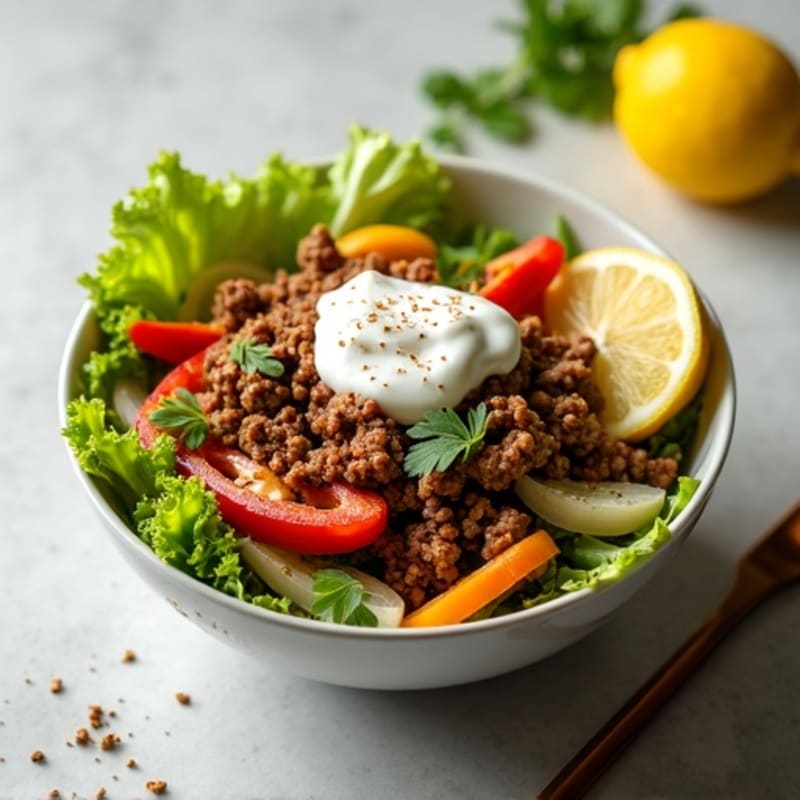 Seasoned Ground Beef Bowl with Special Sauce