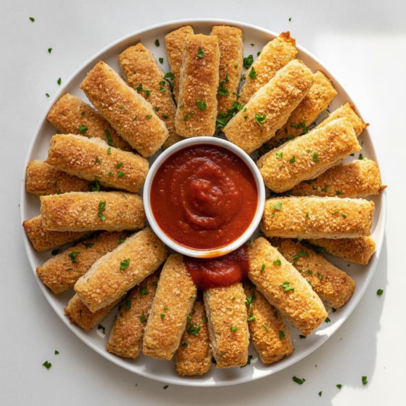Garlic Parmesan Protein Breadsticks with Marinara