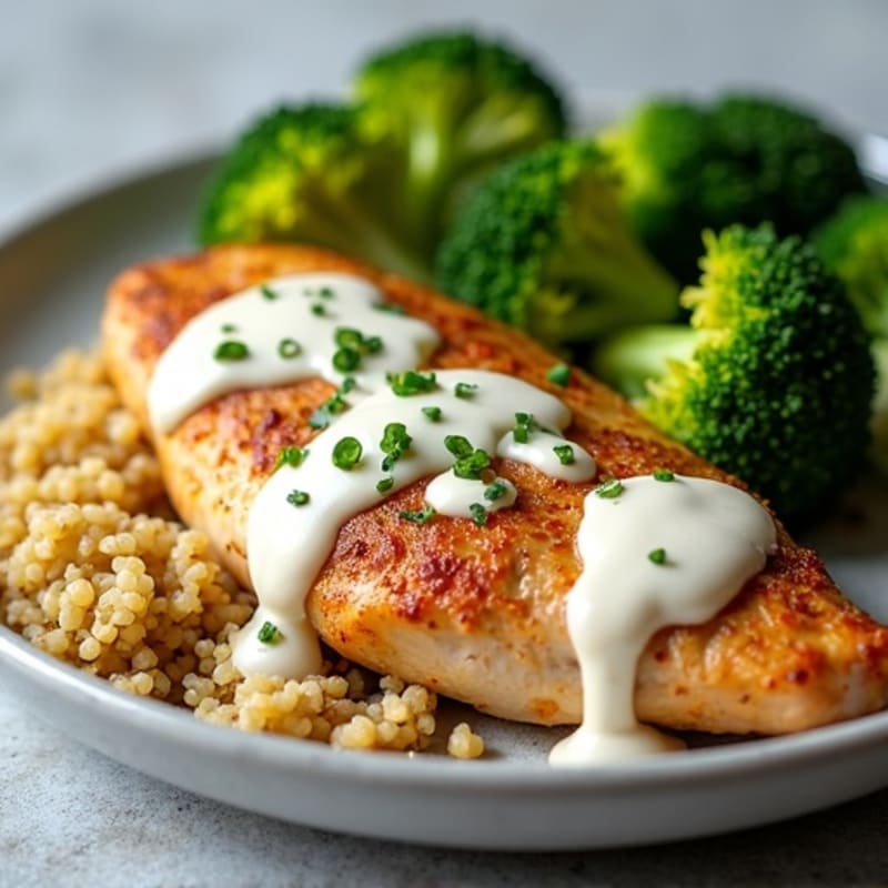 Roasted Spiced Chicken with Creamy Garlic Sauce