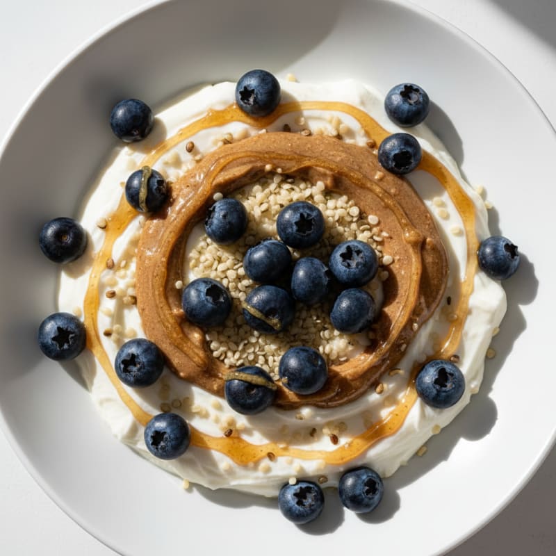 Silky Greek Yogurt Bowl with Hemp Seeds and Almond Butter