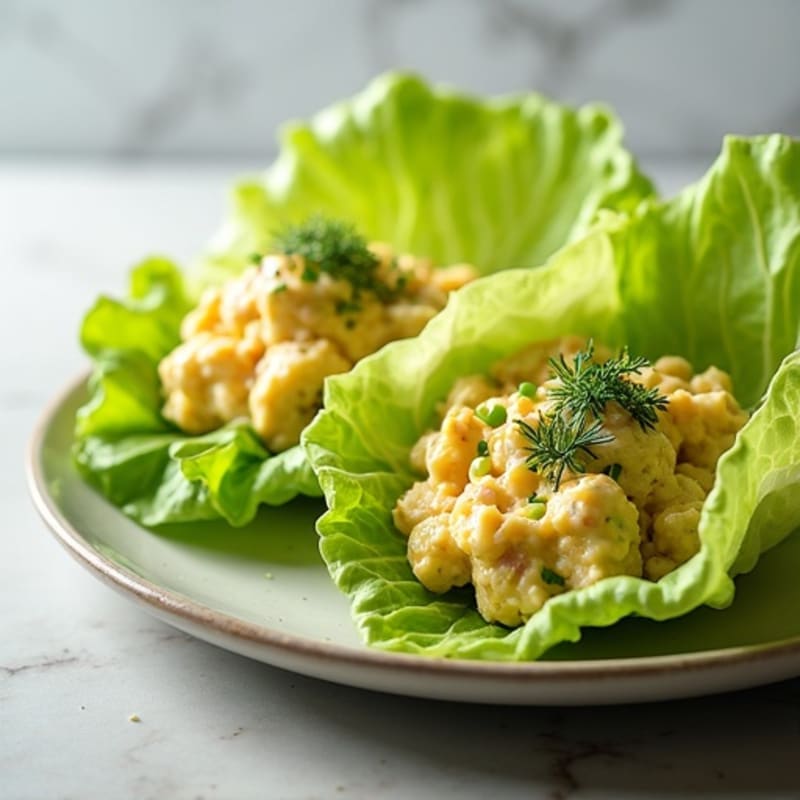 Creamy Fresh Herb Egg Salad Lettuce Wraps