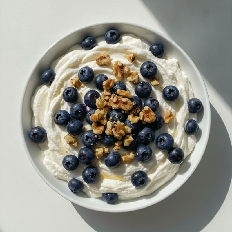 Creamy Protein Powder Greek Yogurt Mousse with Blueberries