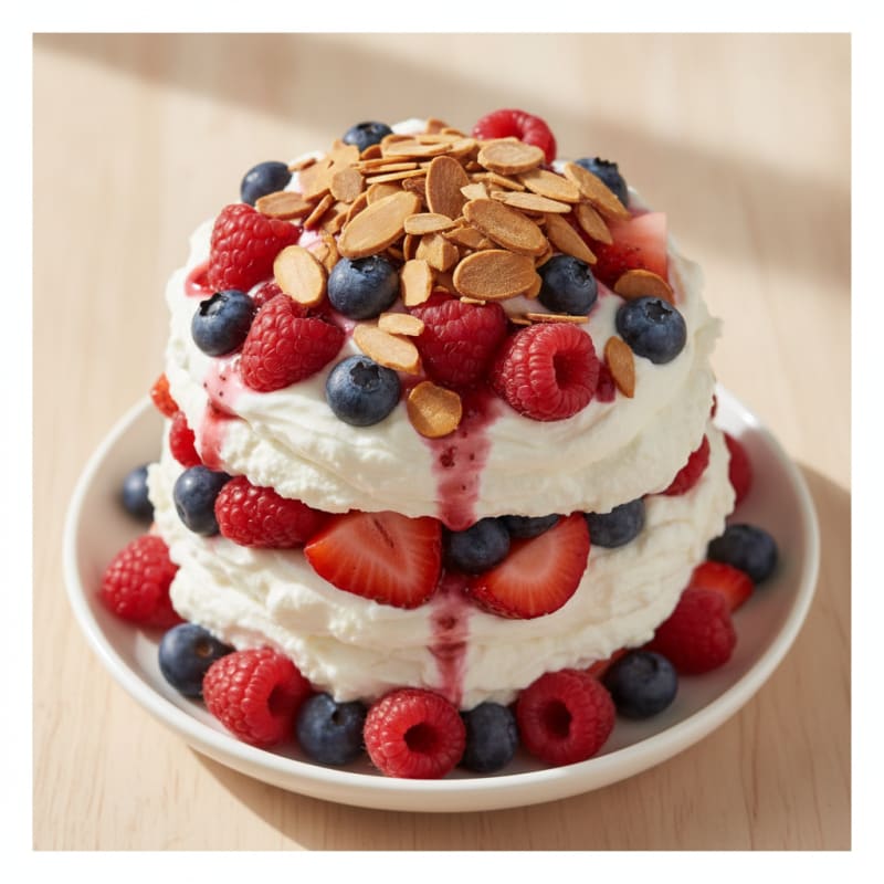 Greek Yogurt Protein Parfait with Mixed Berries and Almonds