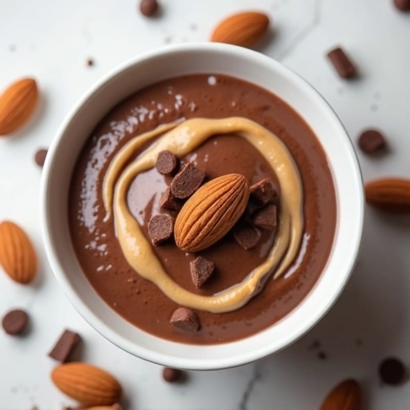 Silky Chocolate Protein Pudding with Almond Butter Swirl
