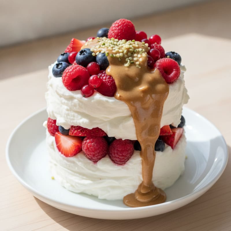 Greek Yogurt Protein Parfait with Mixed Berries and Almond Butter