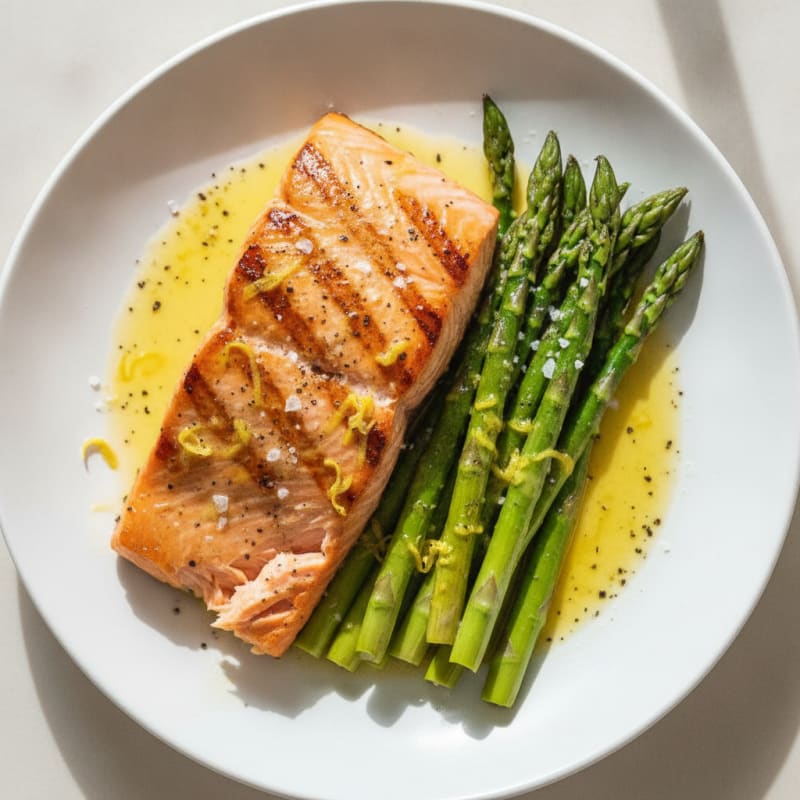 Lemon Herb Grilled Salmon with Asparagus