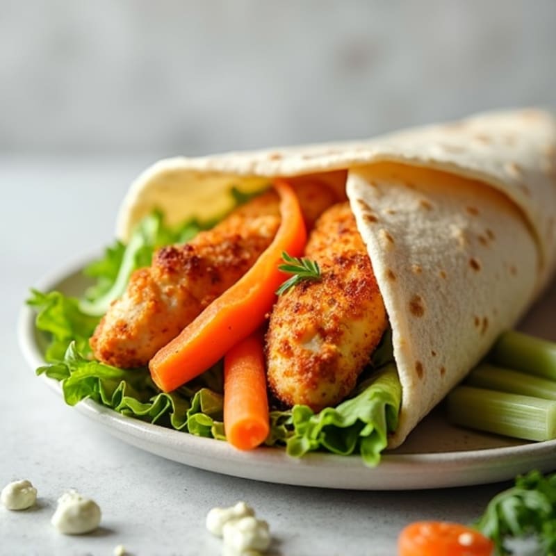 Crispy Buffalo Chicken Wrap with Fresh Veggies