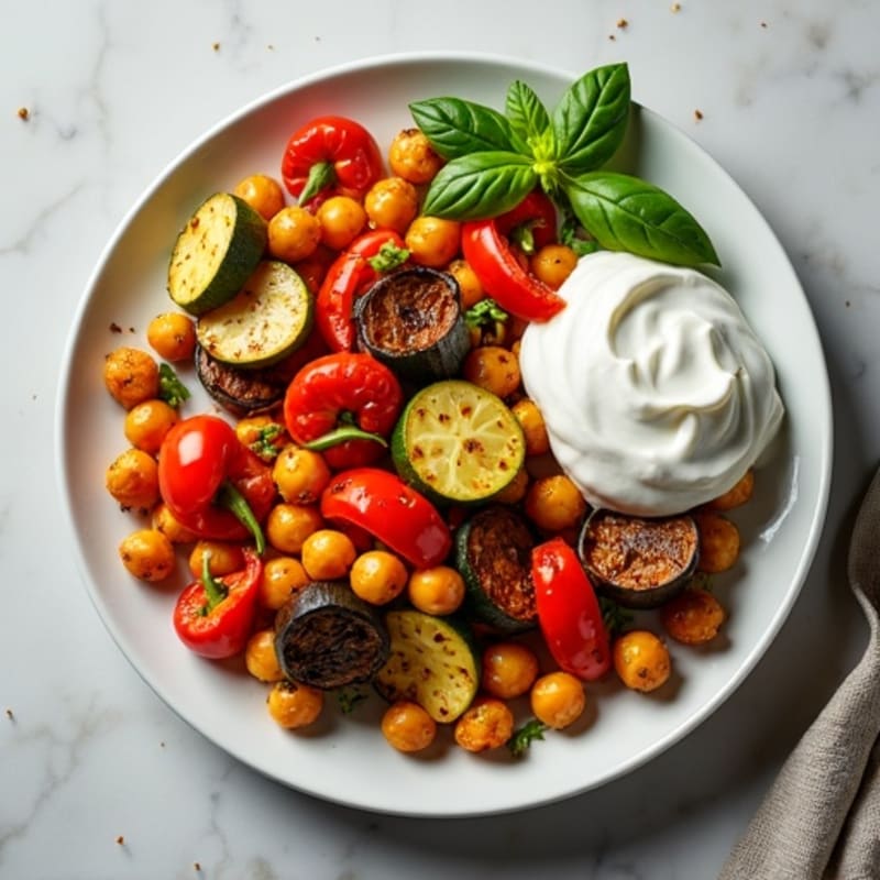 Roasted Vegetable Medley with Crispy Chickpeas