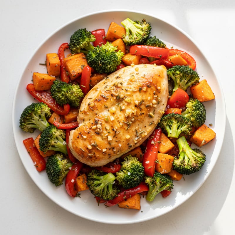 Garlic Herb Roasted Chicken Breast with Vegetables