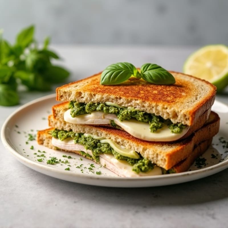 Pesto Turkey Panini with Fresh Mozzarella