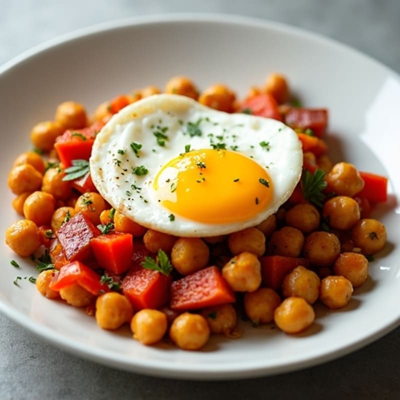 Crispy Chickpea and Sweet Potato Hash with Egg Whites
