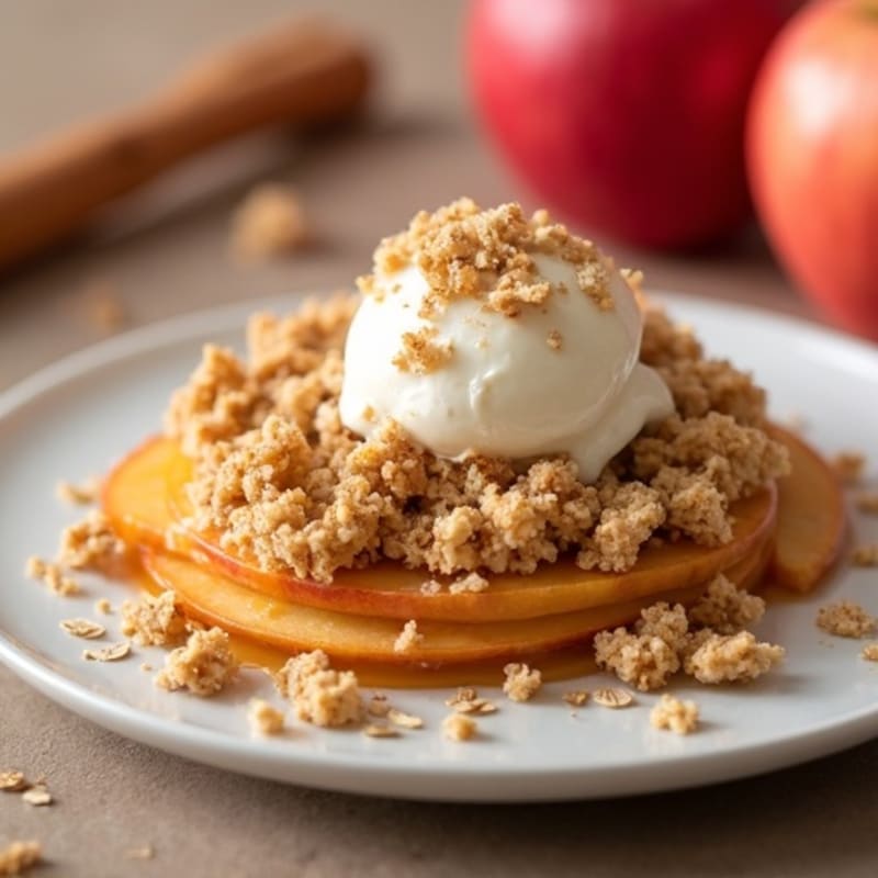 Protein-Packed Warm Apple Crumble with Crispy Oat Topping