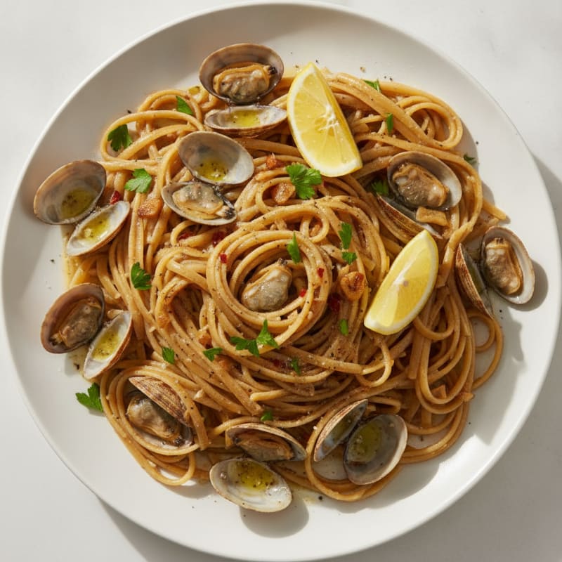 Garlic White Wine Clam Linguine