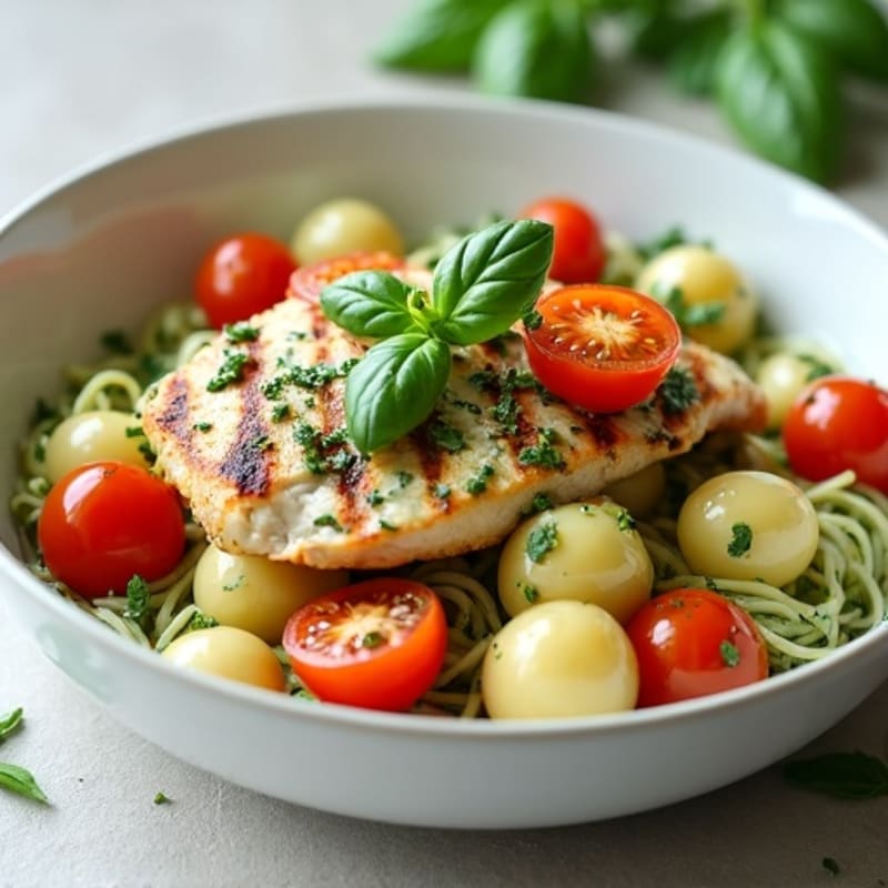 Creamy Basil Pesto Gnocchi with Roasted Cherry Tomatoes